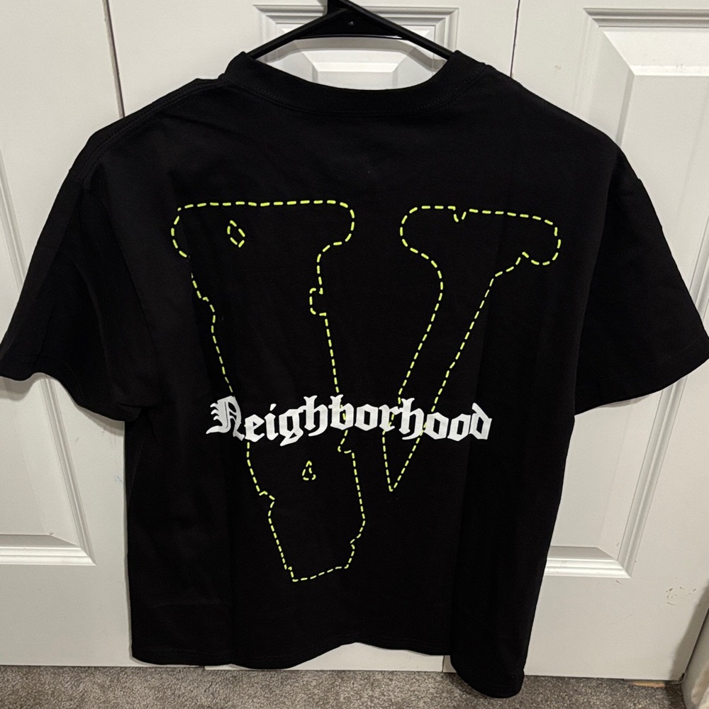 VLONE Black Tee with Neon Highlights